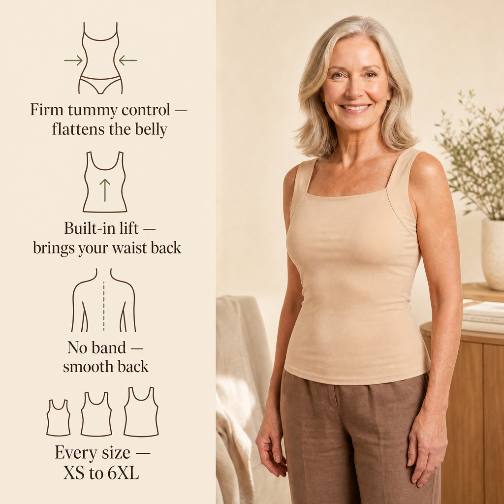 Tummy Control Shaping Tank with Built-In Bra
